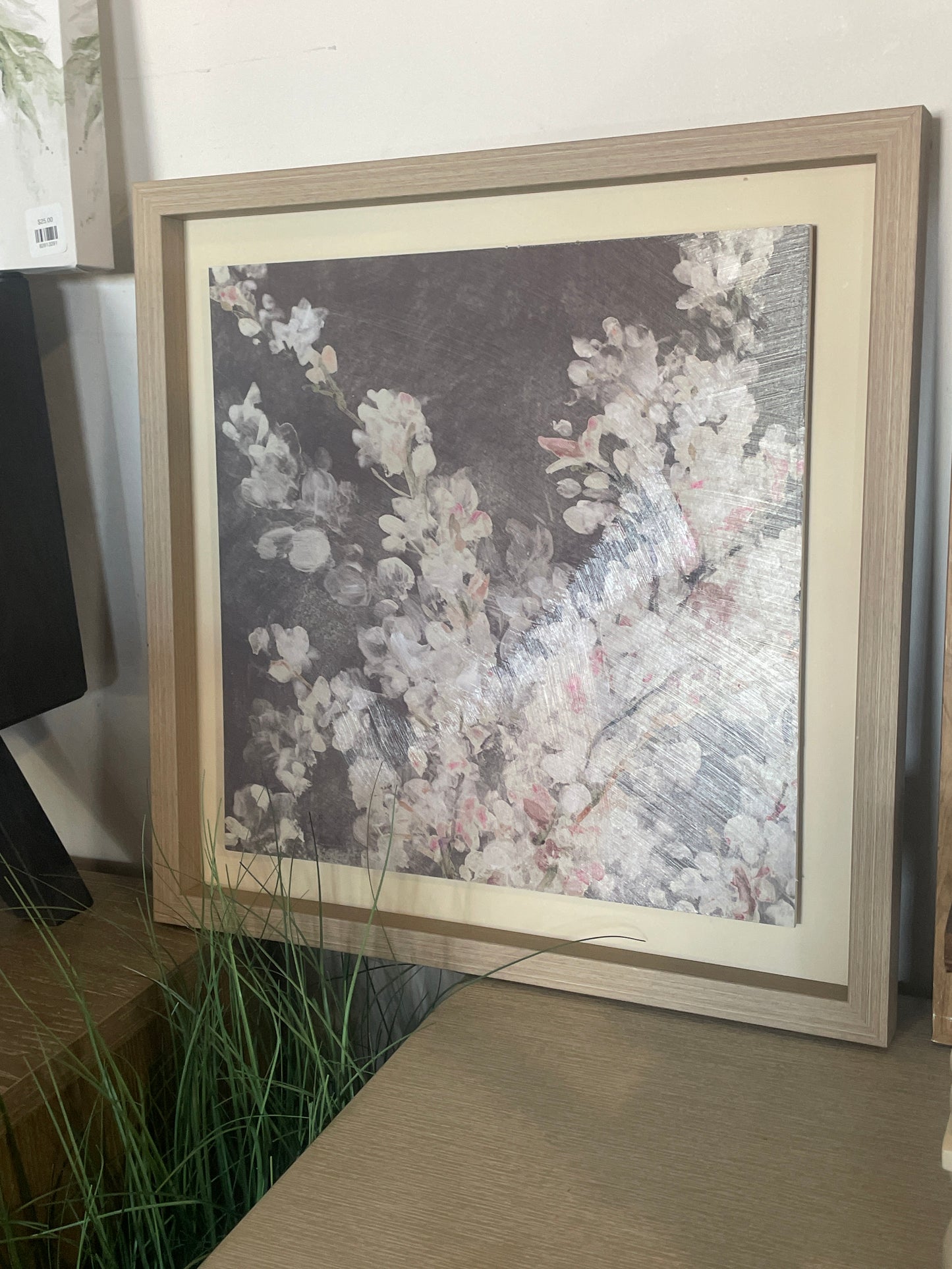 Botanical 18” square wood botanical print 🌸