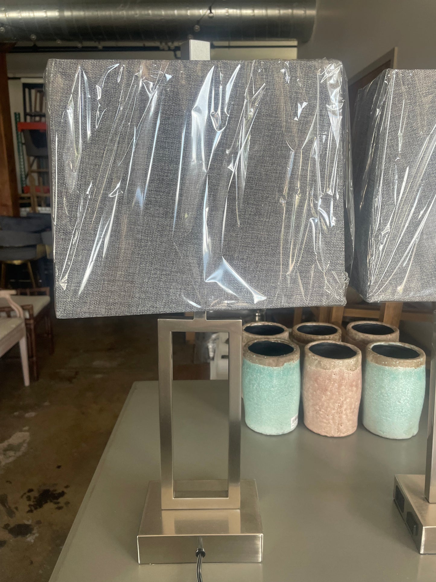 2 gray touch lamps w/ USB 🩶