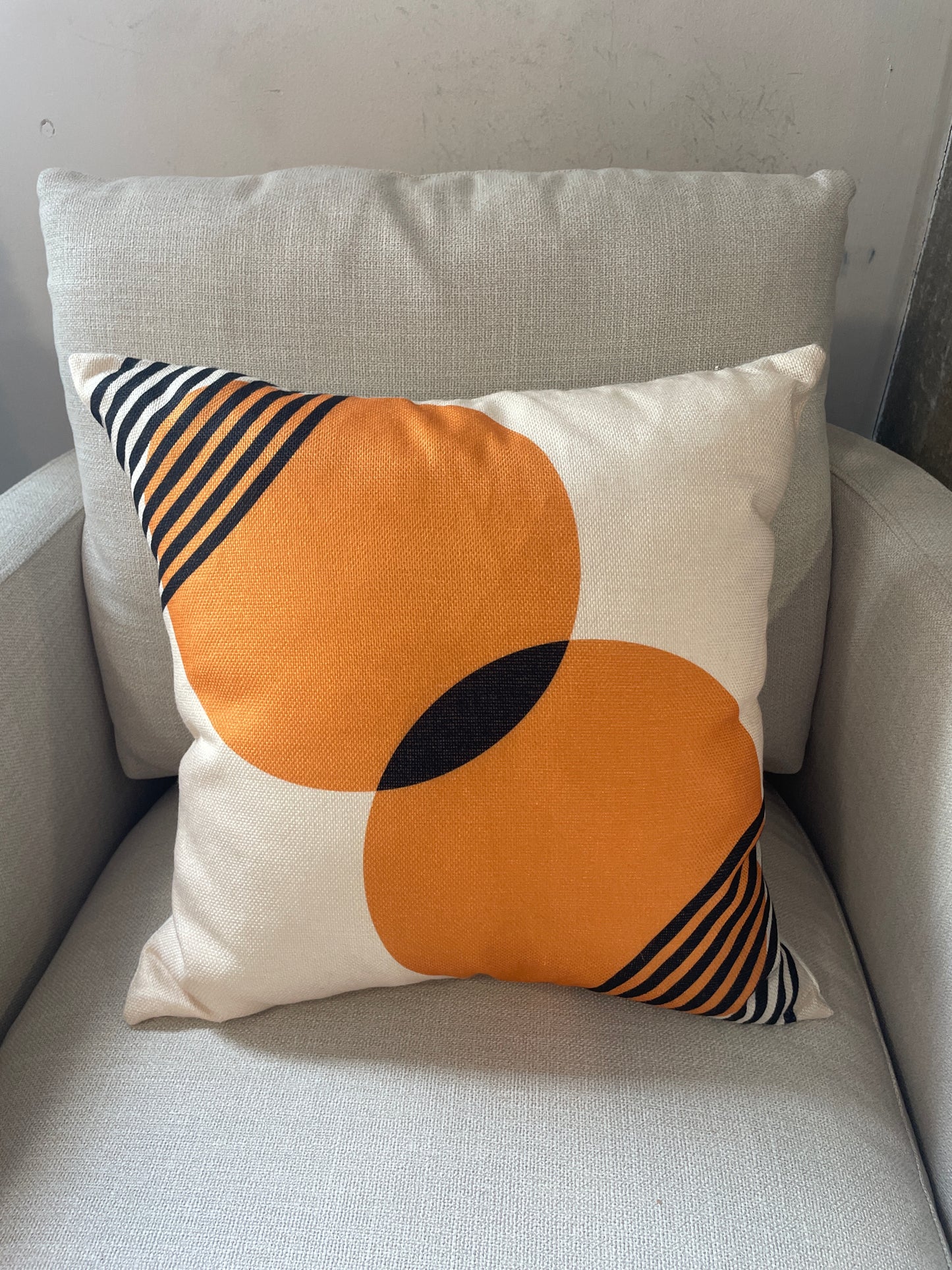 Orange, black, & beige modern pillow 🧡