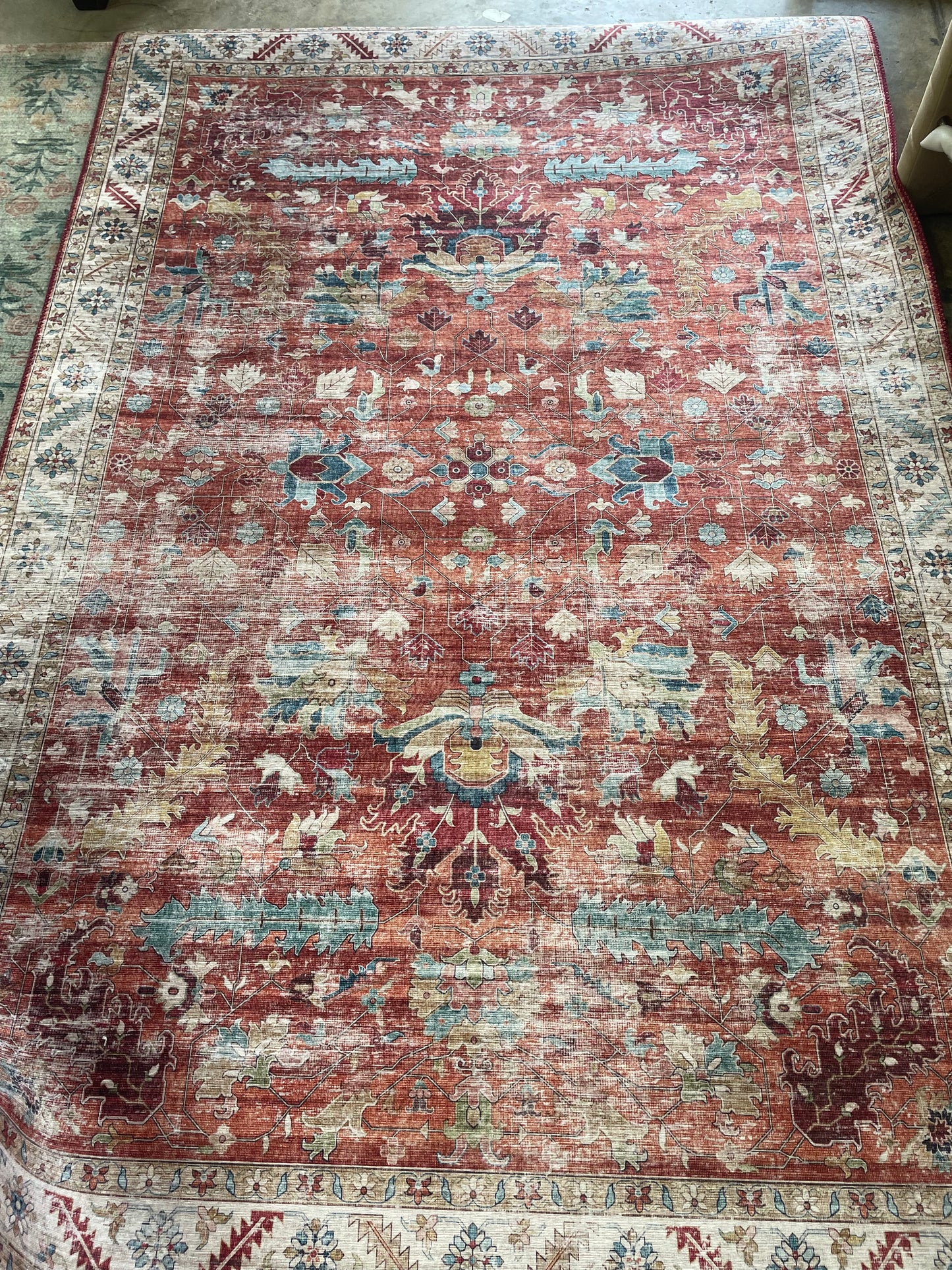 5x7 red & blue botanical Surya rug 🌺