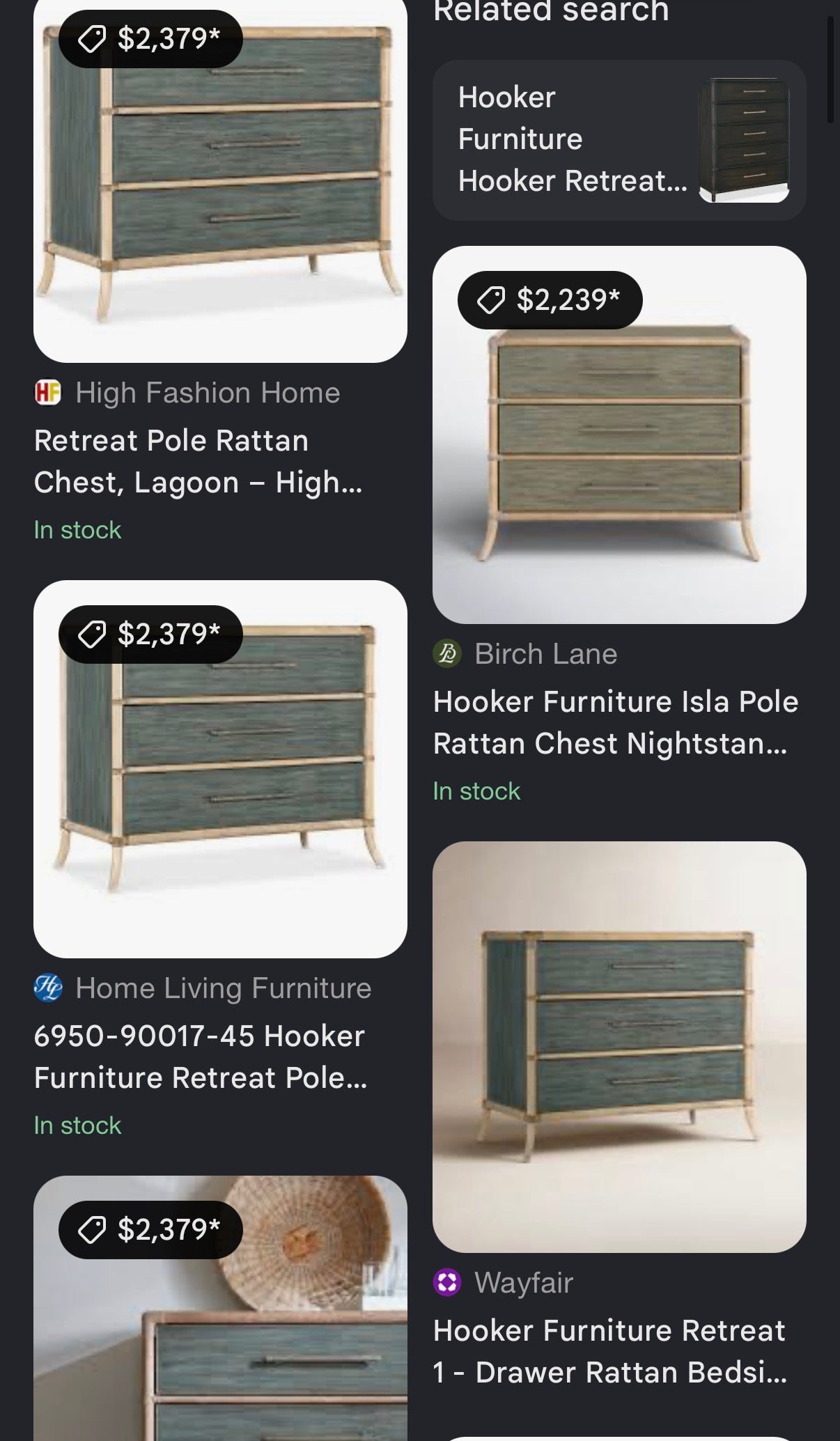 Lagoon blue pole rattan chest ☀️