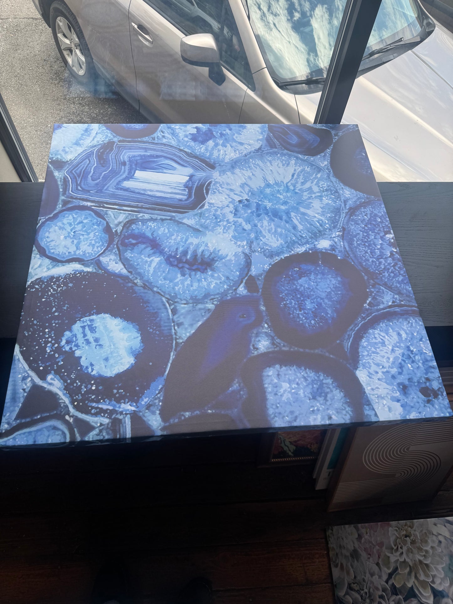 Natural blue geodes 36x36 canvas 🪨⛏️