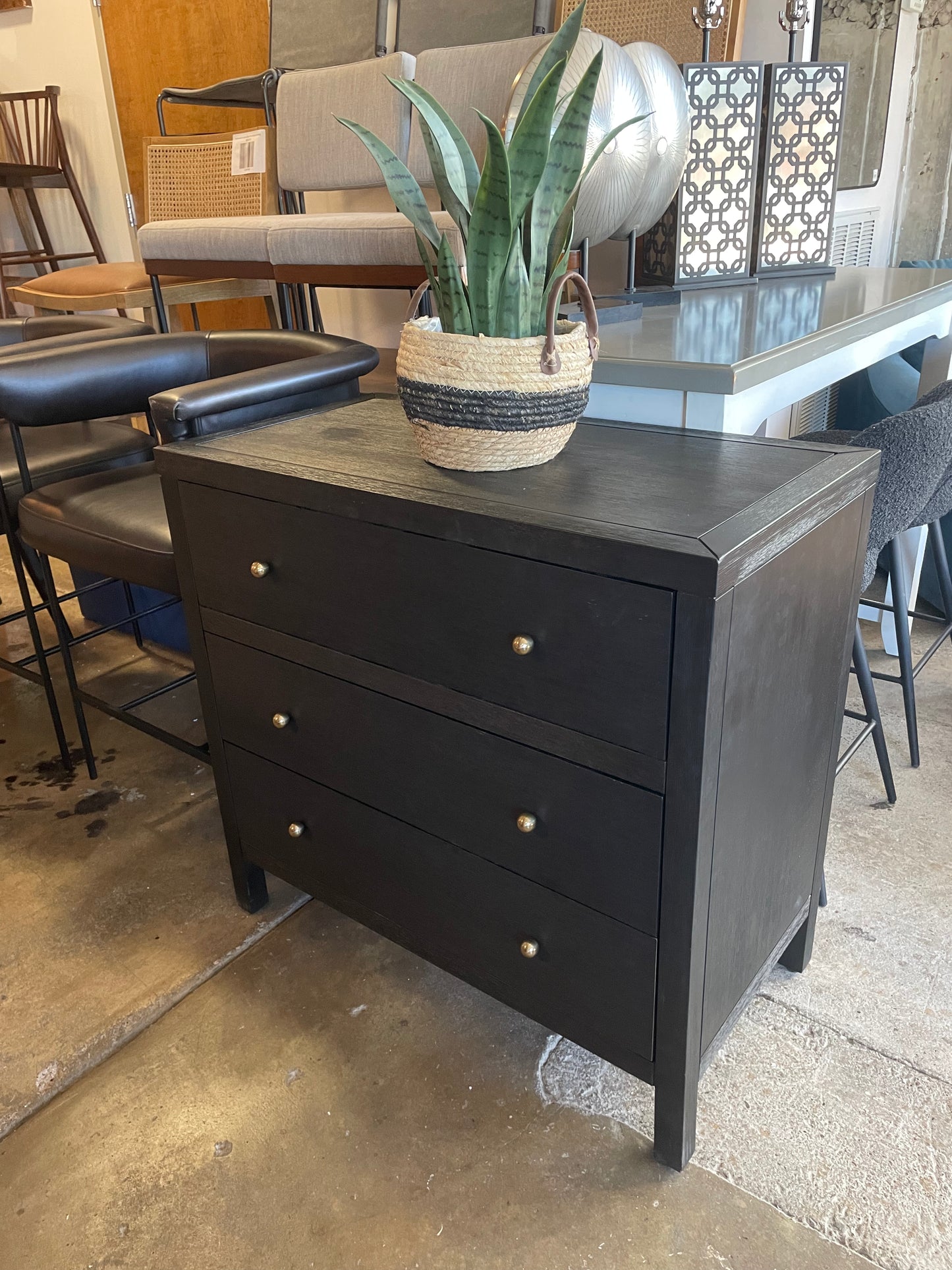 Black oversized nightstand w/ gold knobs ✨