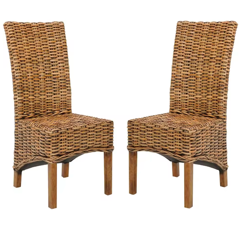 Brown wicker dining chair 🌻