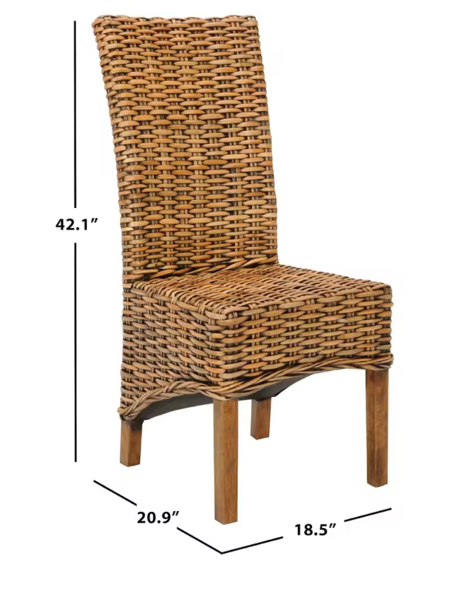 Brown wicker dining chair 🌻