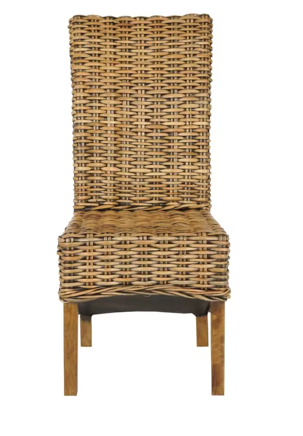 Brown wicker dining chair 🌻