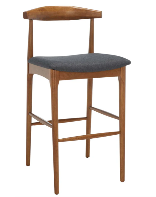 Retro walnut/dark grey cushion 26-inch barstool π₯