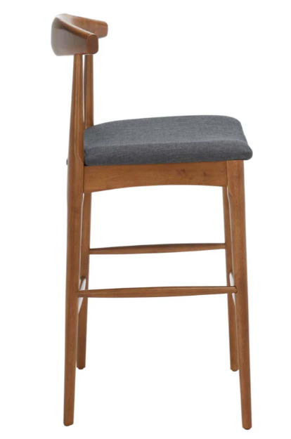 Retro walnut/dark grey cushion 26-inch barstool π₯
