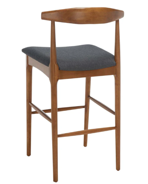 Retro walnut/dark grey cushion 26-inch barstool π₯