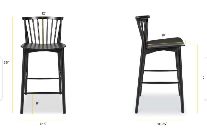Black counterheight Poly & Bark barstool 🖤