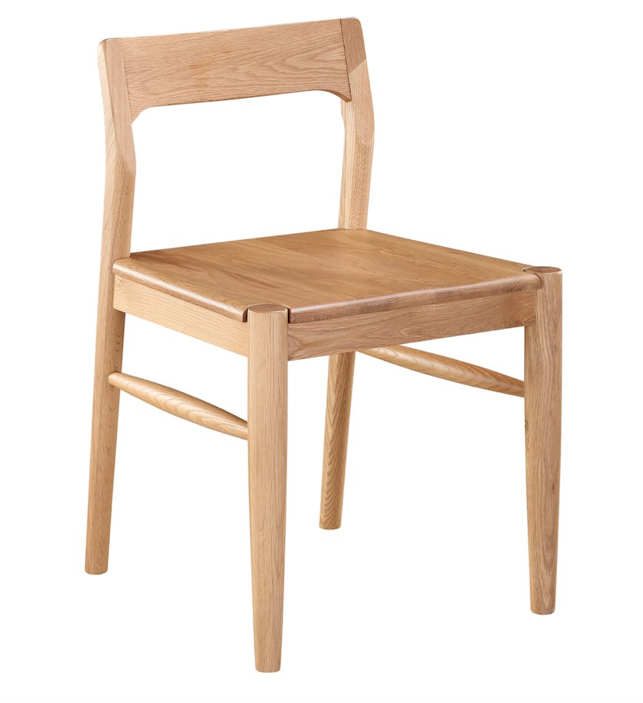 2 modern wide natural oak wood chairs 🌺