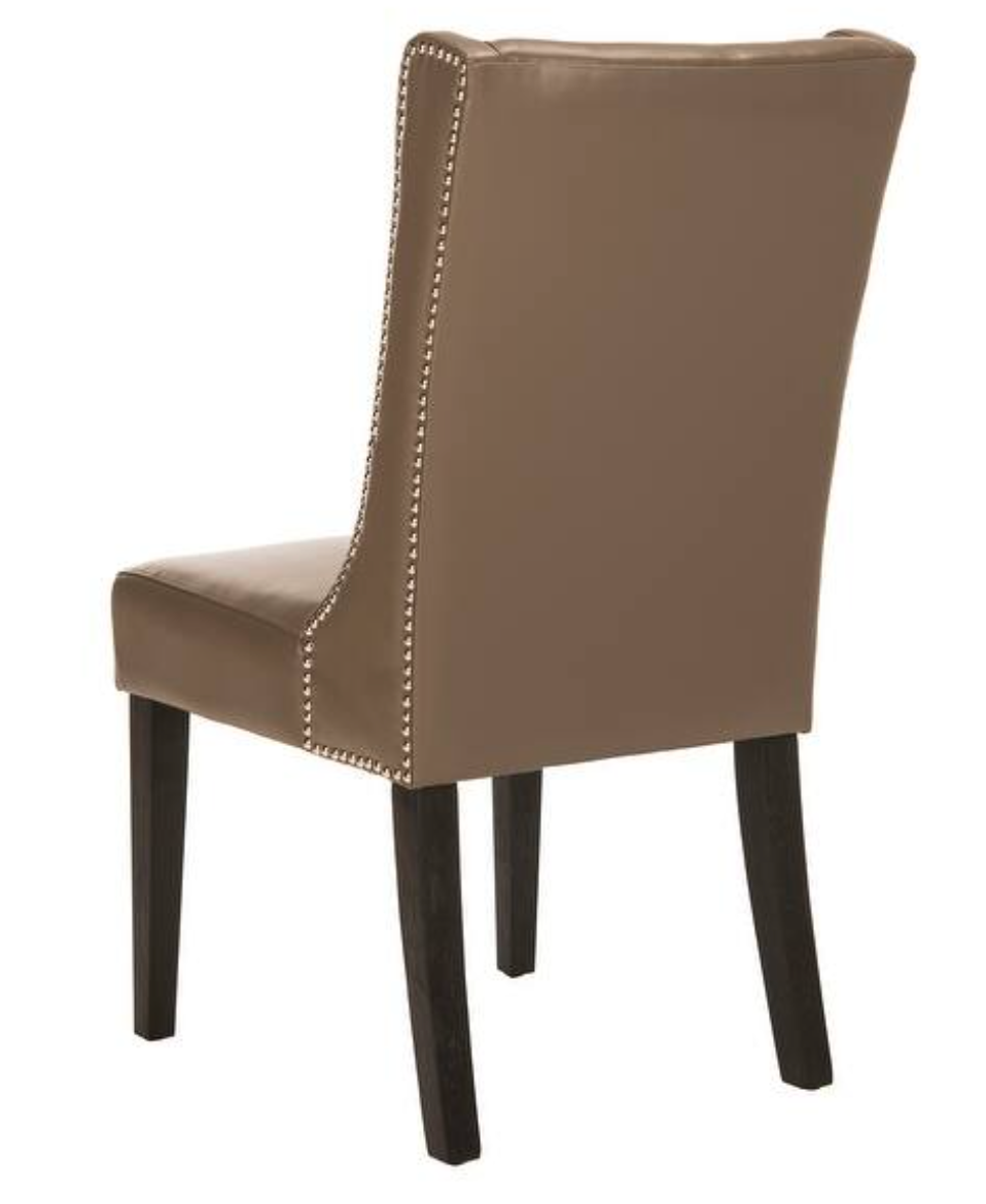 4 vegan leather dining chairs in espresso w/ nailhead trim 🍽️