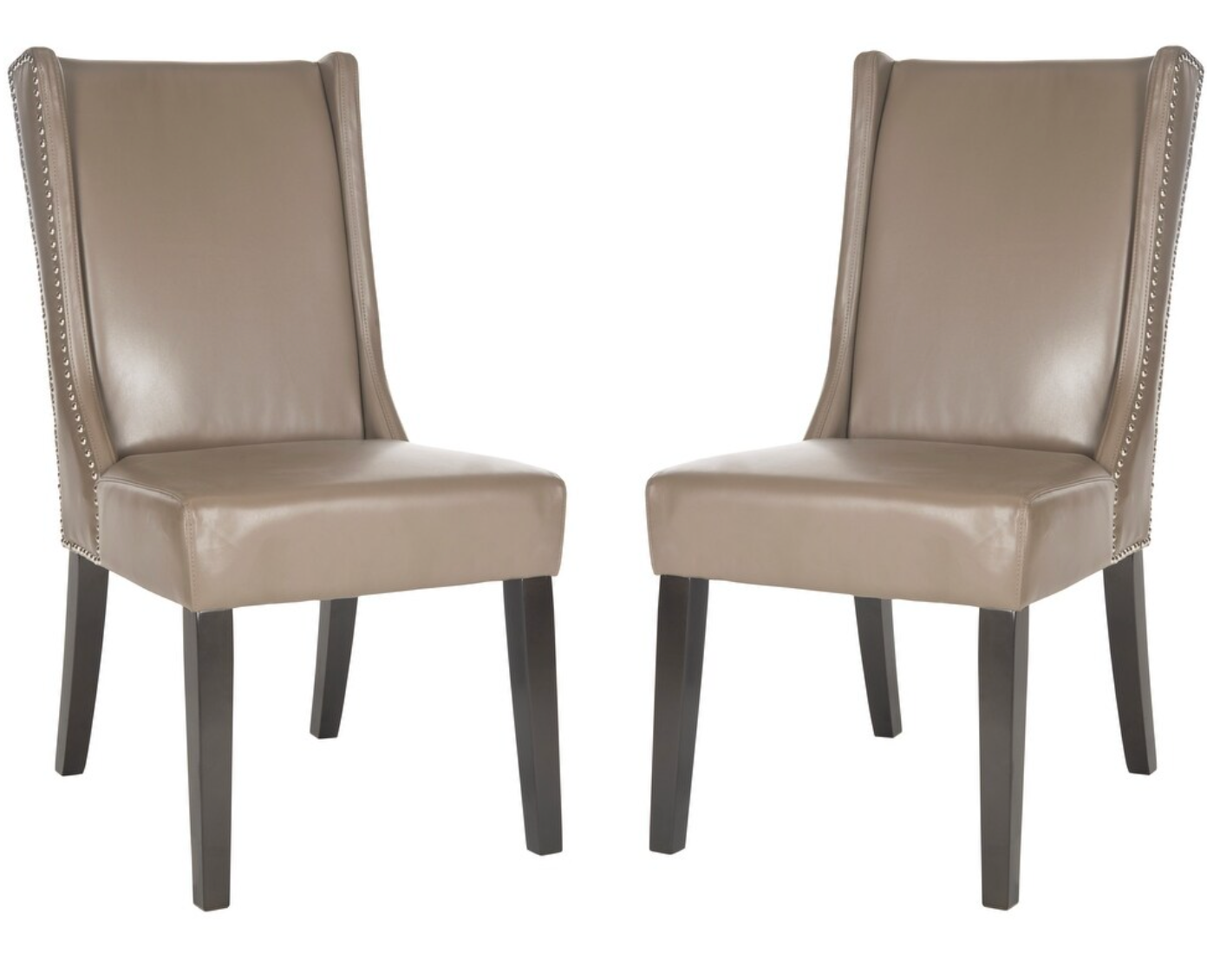 4 vegan leather dining chairs in espresso w/ nailhead trim 🍽️