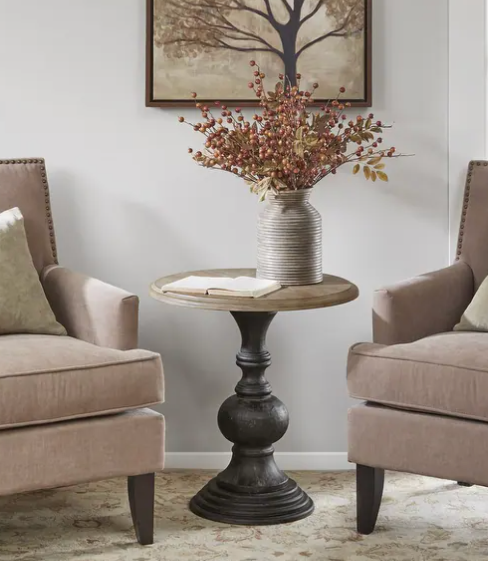Reclaimed walnut wood accent table š