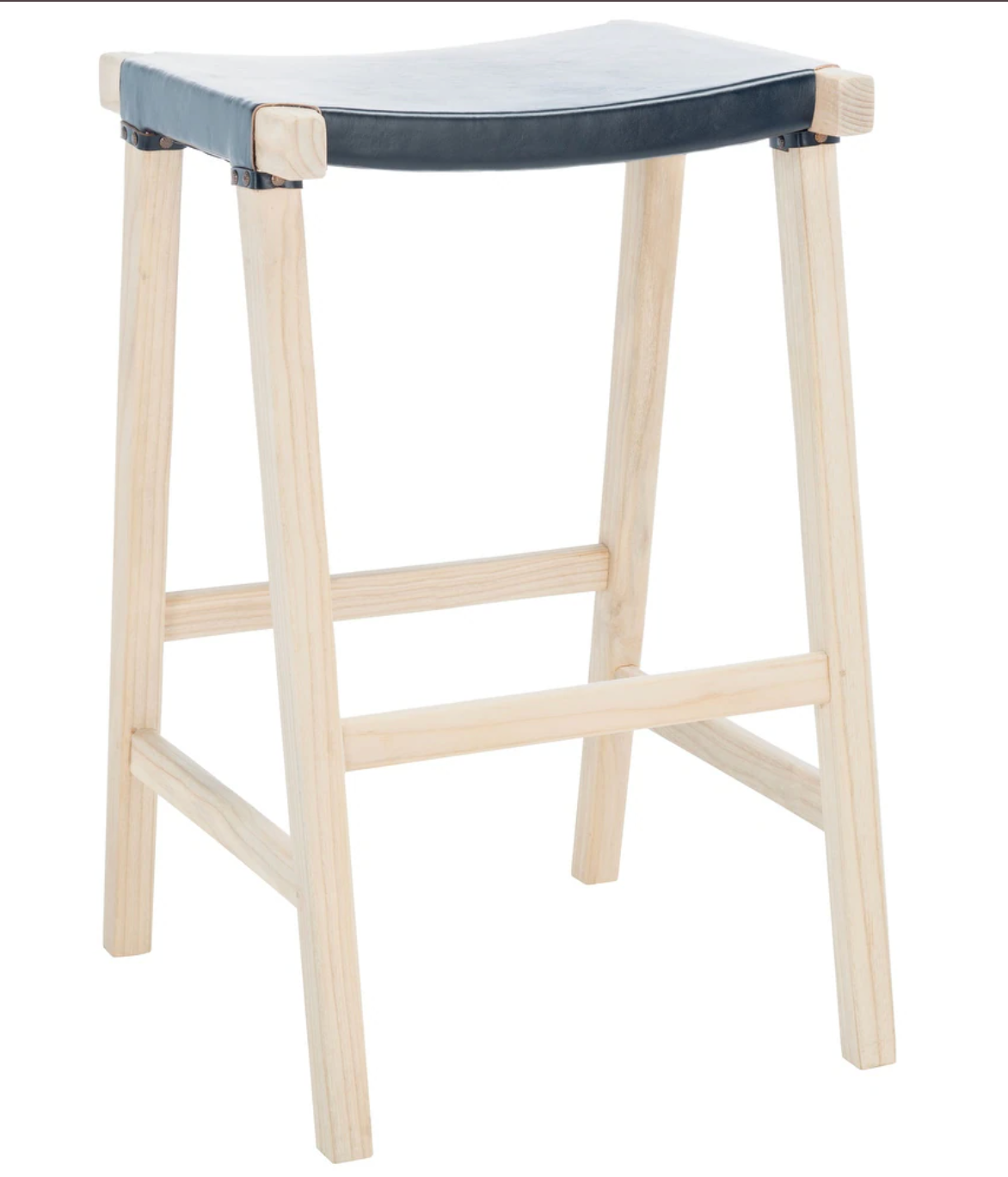 Black leather backless barheight barstool 🥂