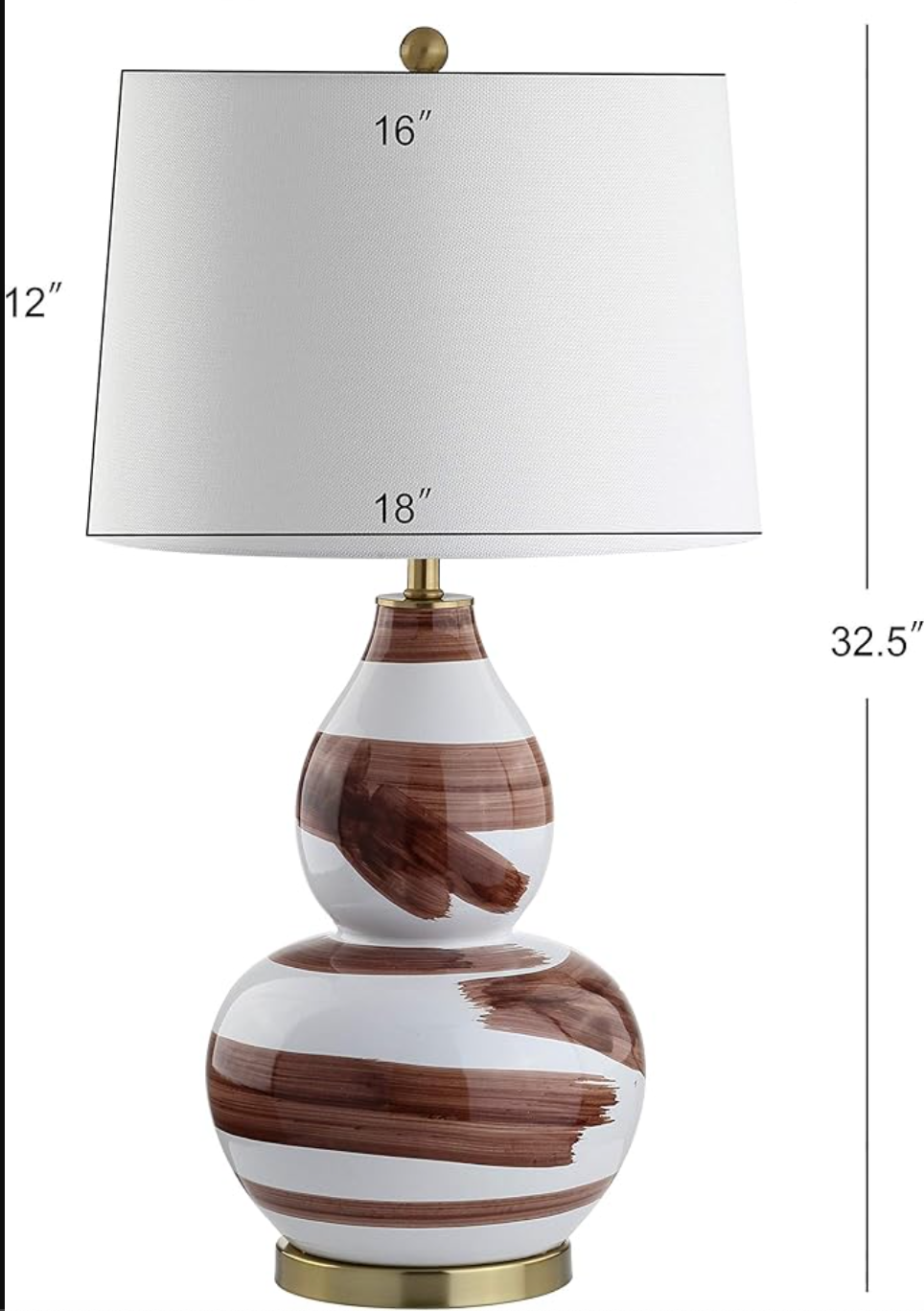 Abstract brown & gold brushstroke 33" table lamp 🤎 💡