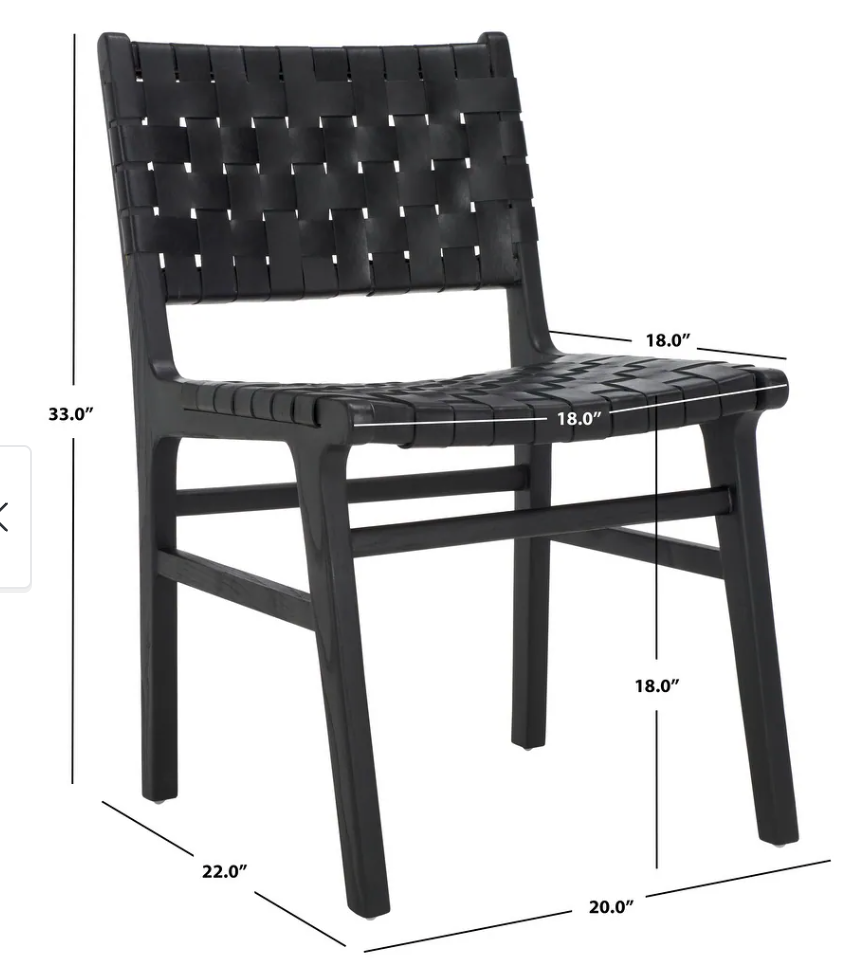 2 black & leather wood farmhouse dining / accent chairs 🖤