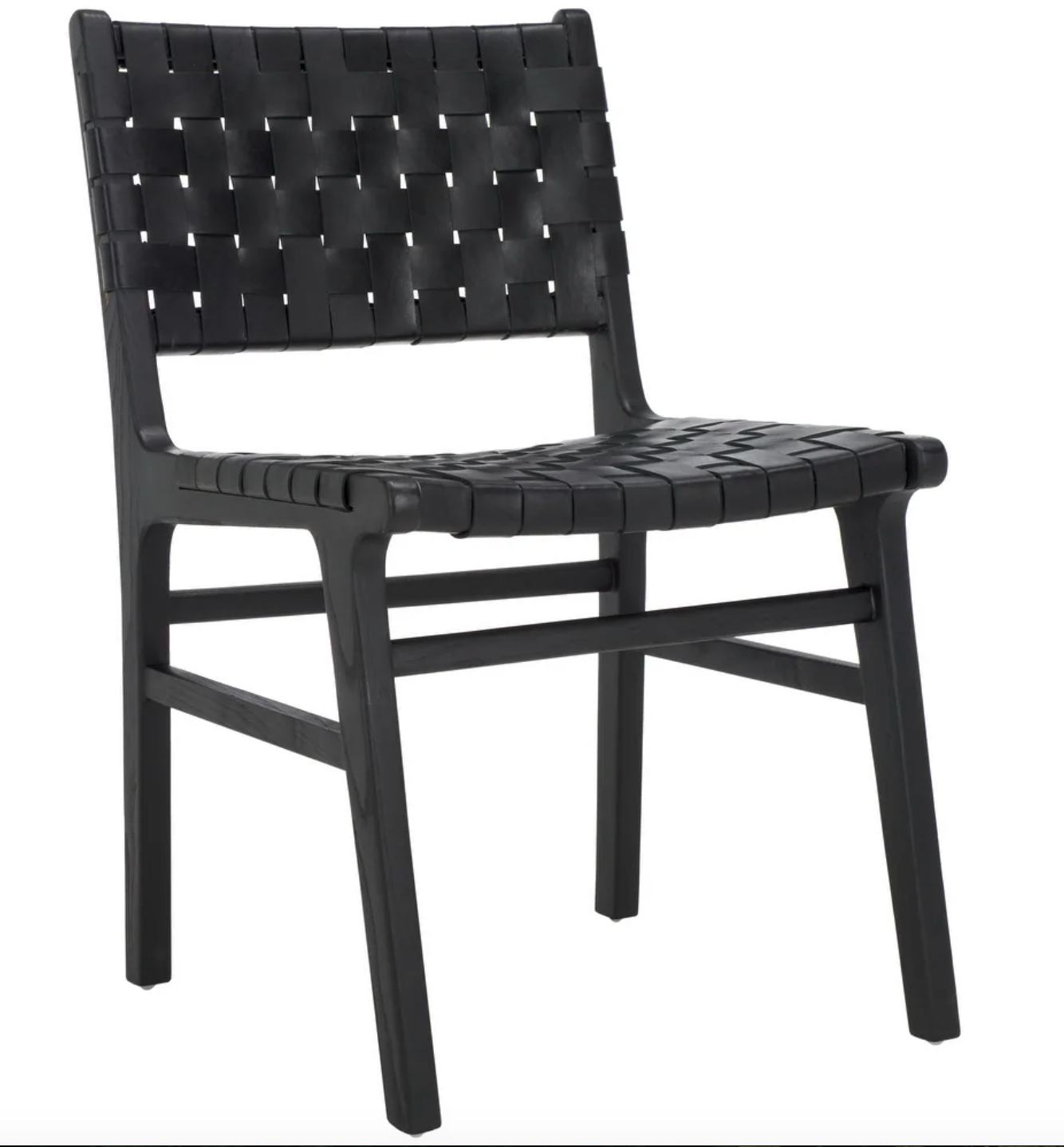 2 black & leather wood farmhouse dining / accent chairs 🖤
