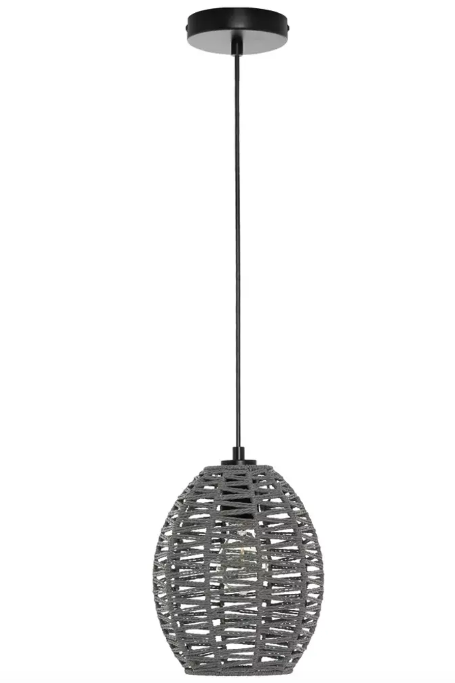 Grey rattan 8" pendant light 🩶
