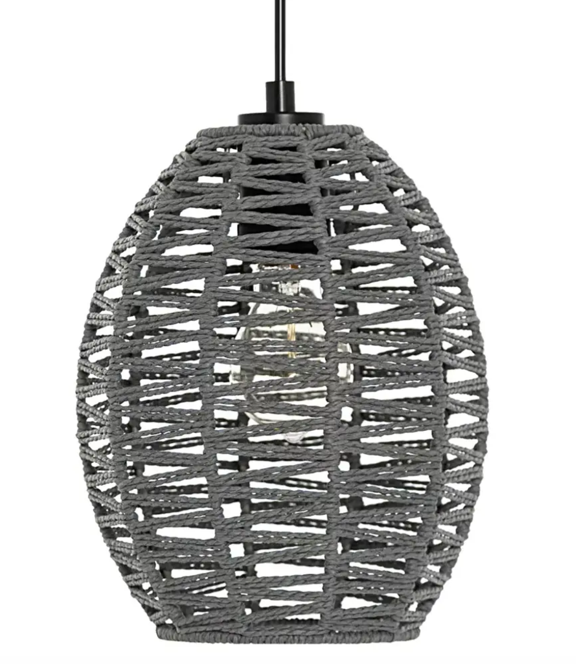 Grey rattan 8" pendant light 🩶