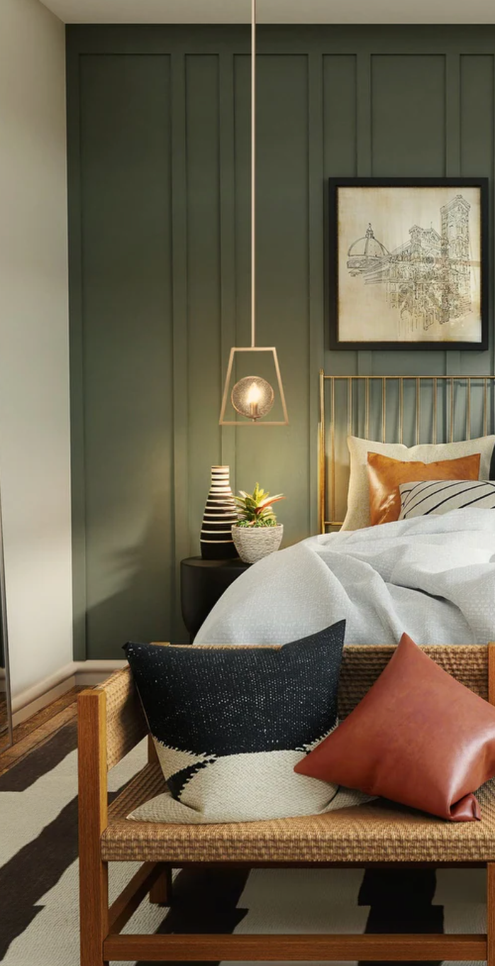 Modern farmhouse 1-light bronze abstract geometric dimmable pendant light 💡