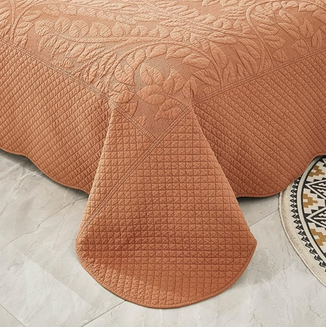 3-piece 100% cotton orange oversized lightweight twin bedspread 🧡