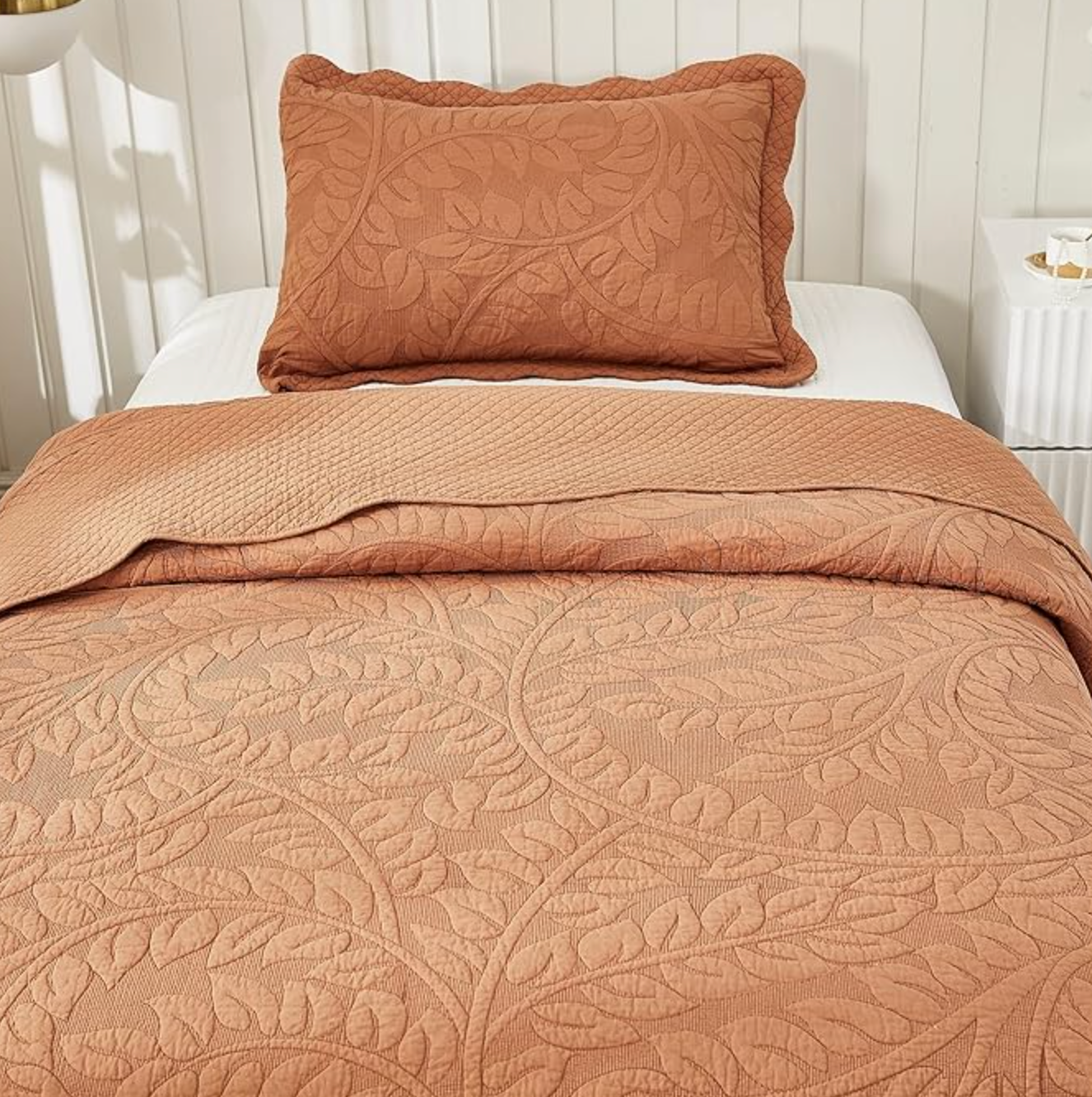 3-piece 100% cotton orange oversized lightweight twin bedspread 🧡