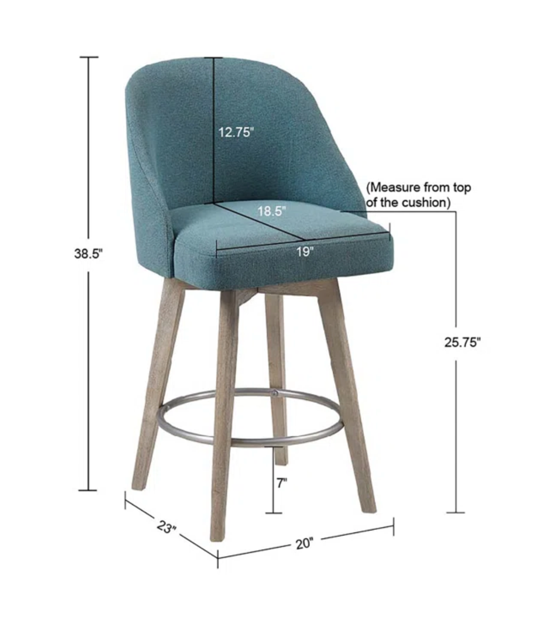 Blue/brown swivel fabric counterheight barstool 🥂