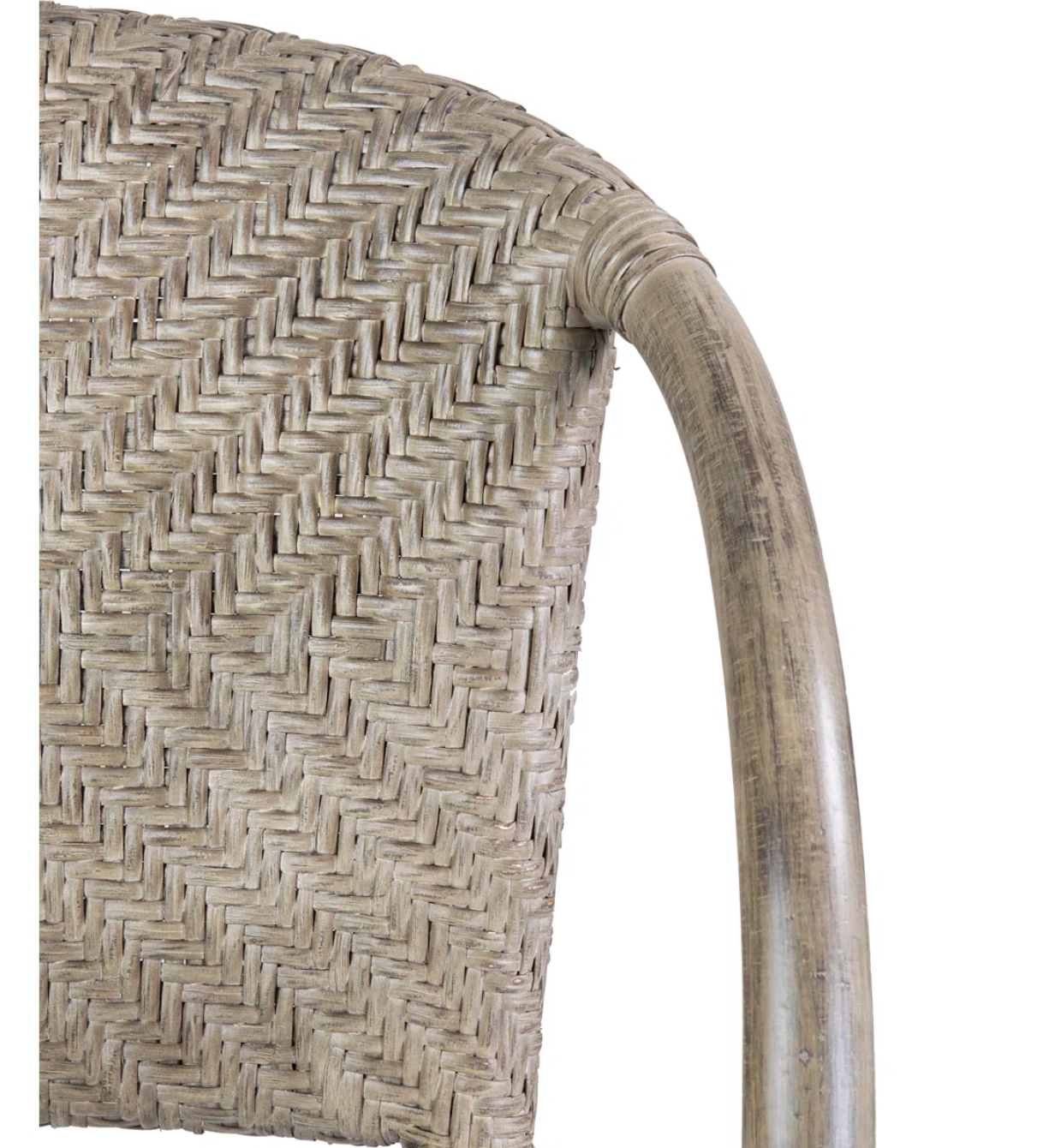 Grey wicker barstool with white cushion 🥂