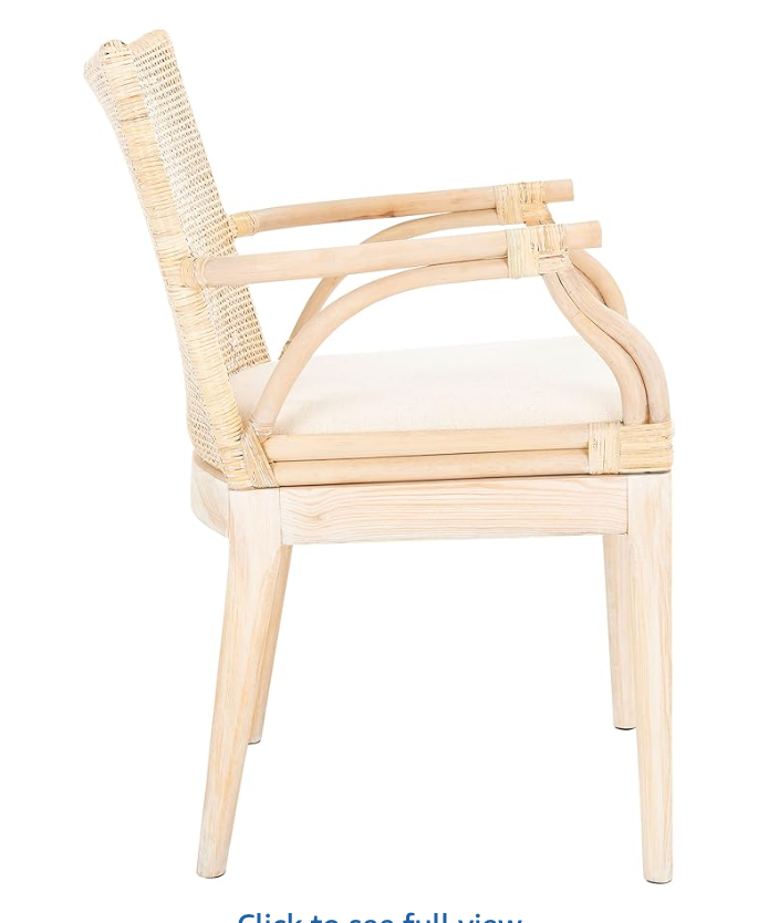 Natural rattan & white cushion accent chair π»