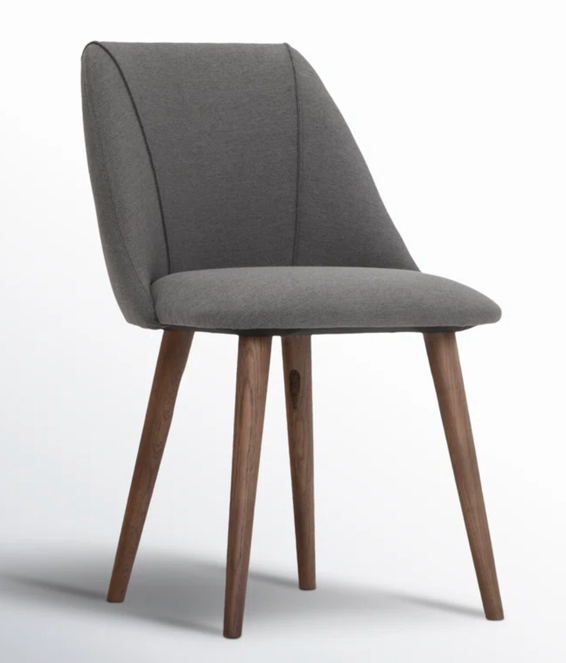 Grey upholstered chair w/ wood legs 🩶