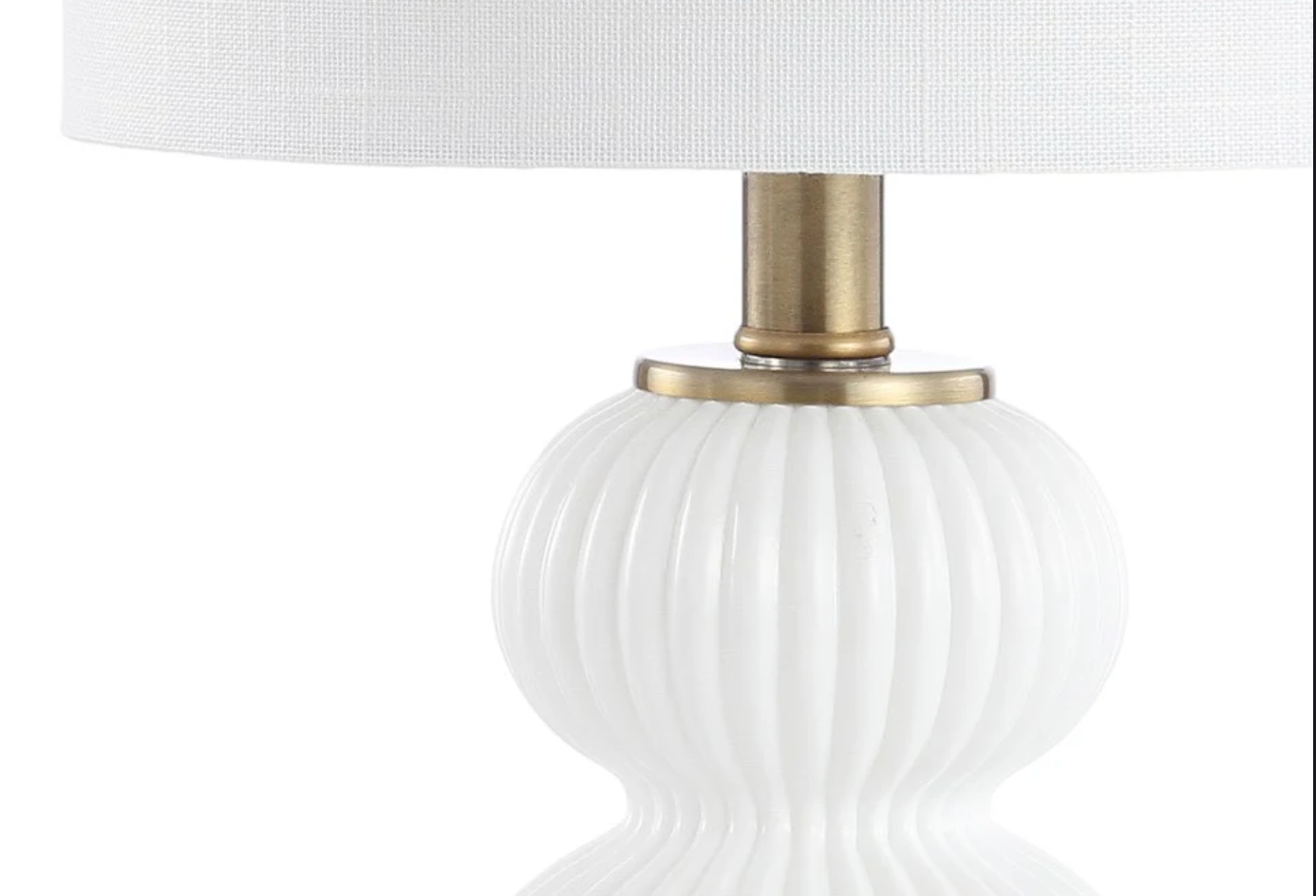 Ribbed white metal/glass 20" LED Table Lamp 🤍💡