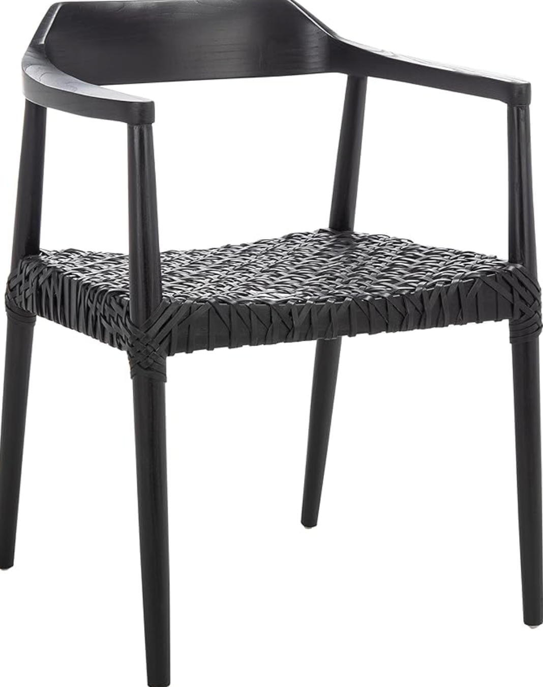 Black wood & woven leather Sungkai accent chair 🖤
