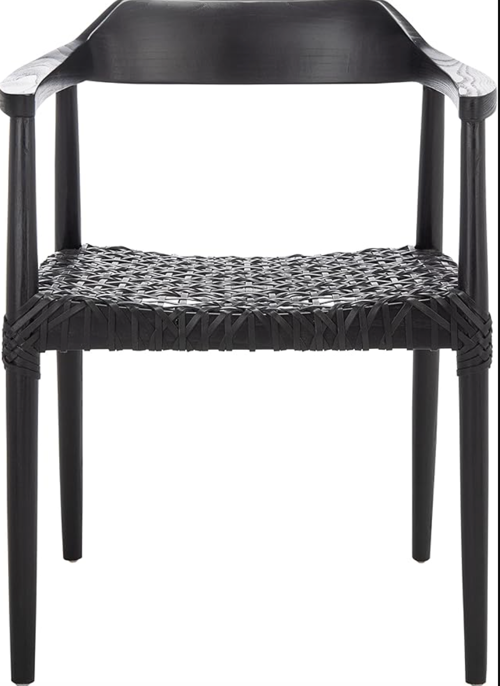 Black wood & woven leather Sungkai accent chair 🖤