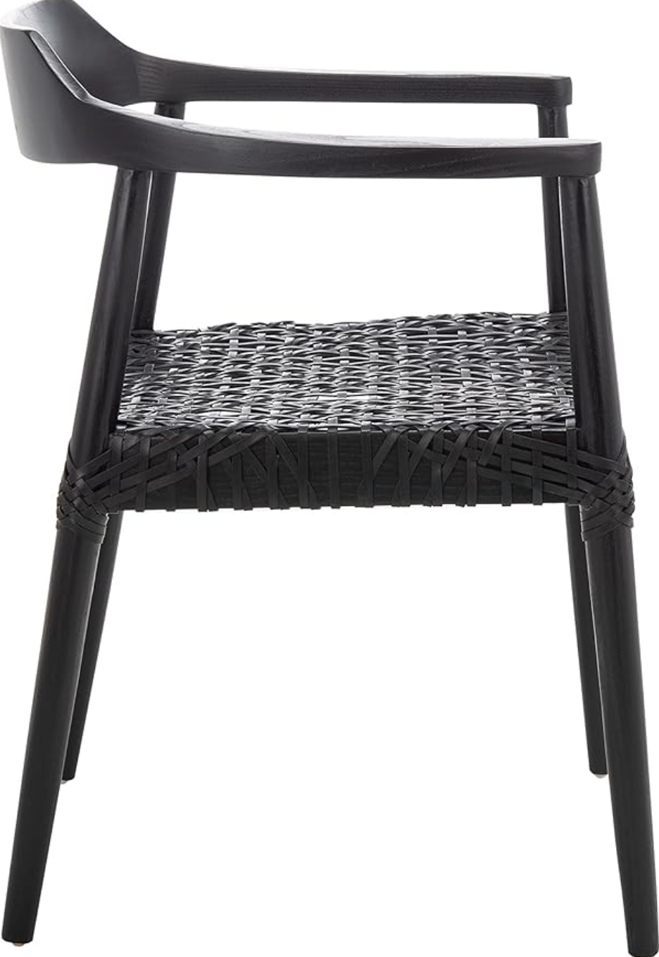 Black wood & woven leather Sungkai accent chair 🖤