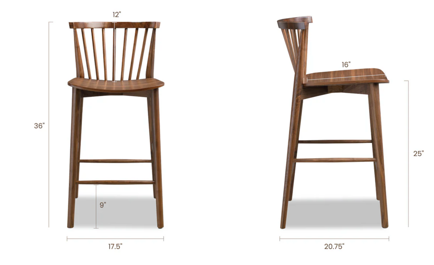 Brown wood Poly & Bark barstool 🥂🤎