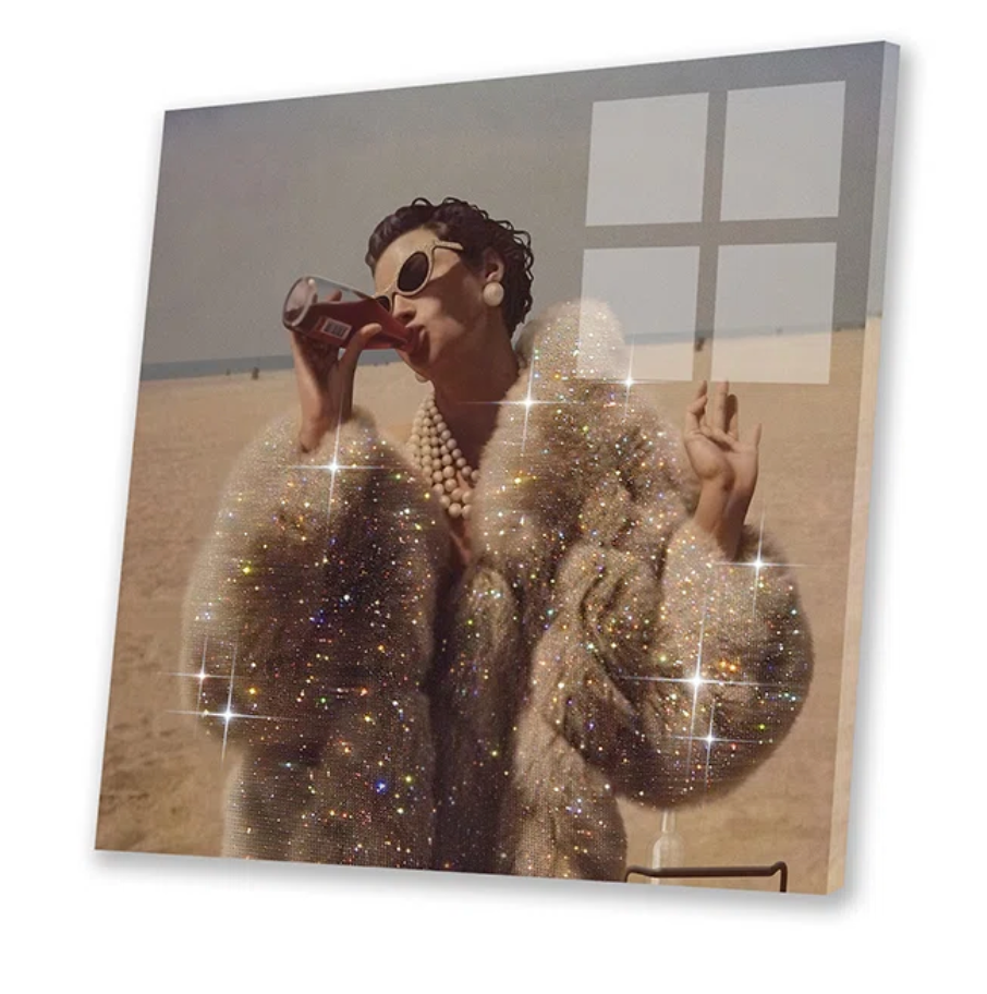 Acrylic glass 36x36 print, woman in desert โ๐ผ