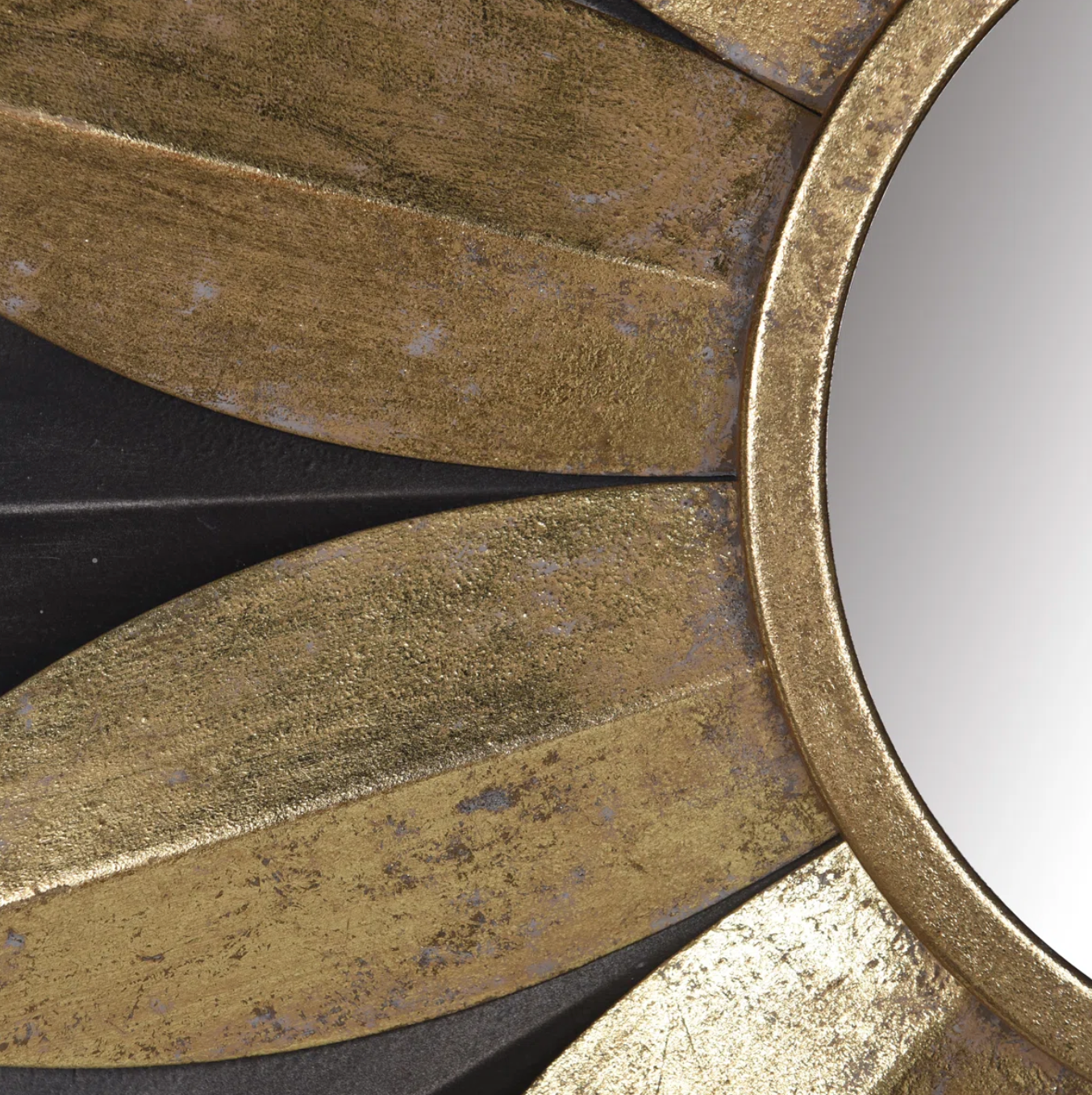 Gold & black 33" round starburst mirror 🪞