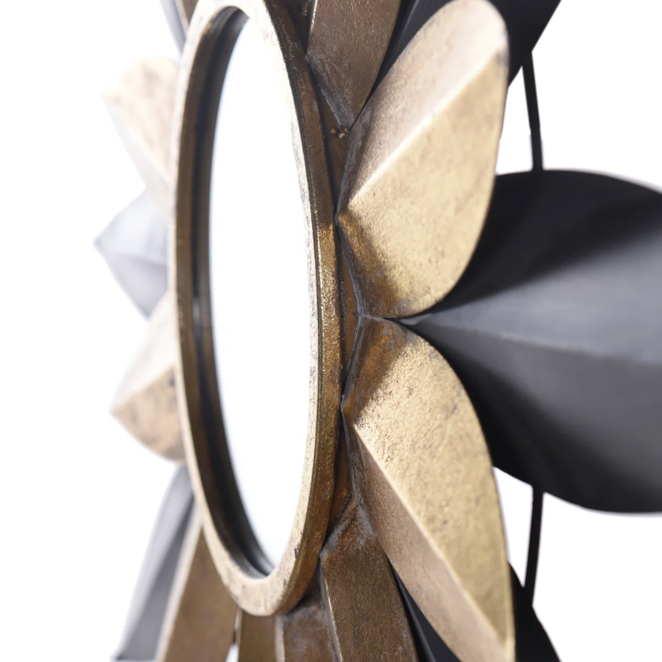 Gold & black 33" round starburst mirror 🪞