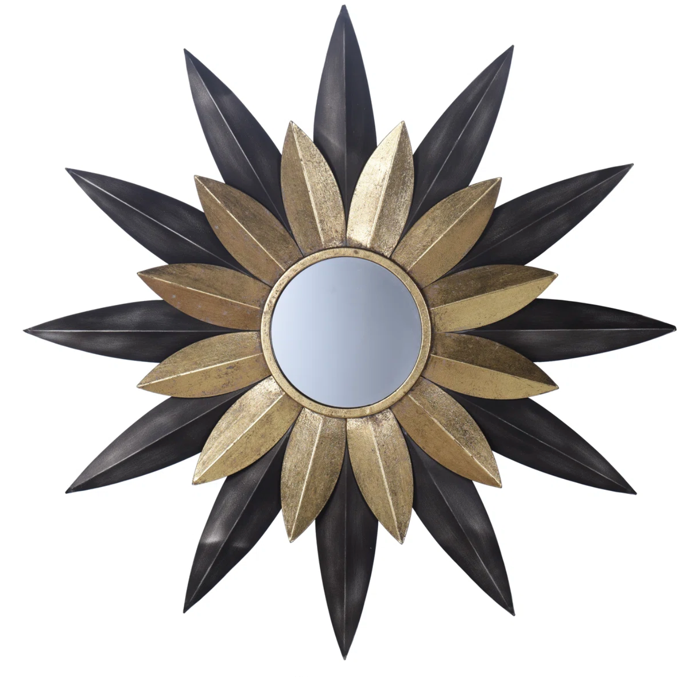Gold & black 33" round starburst mirror 🪞