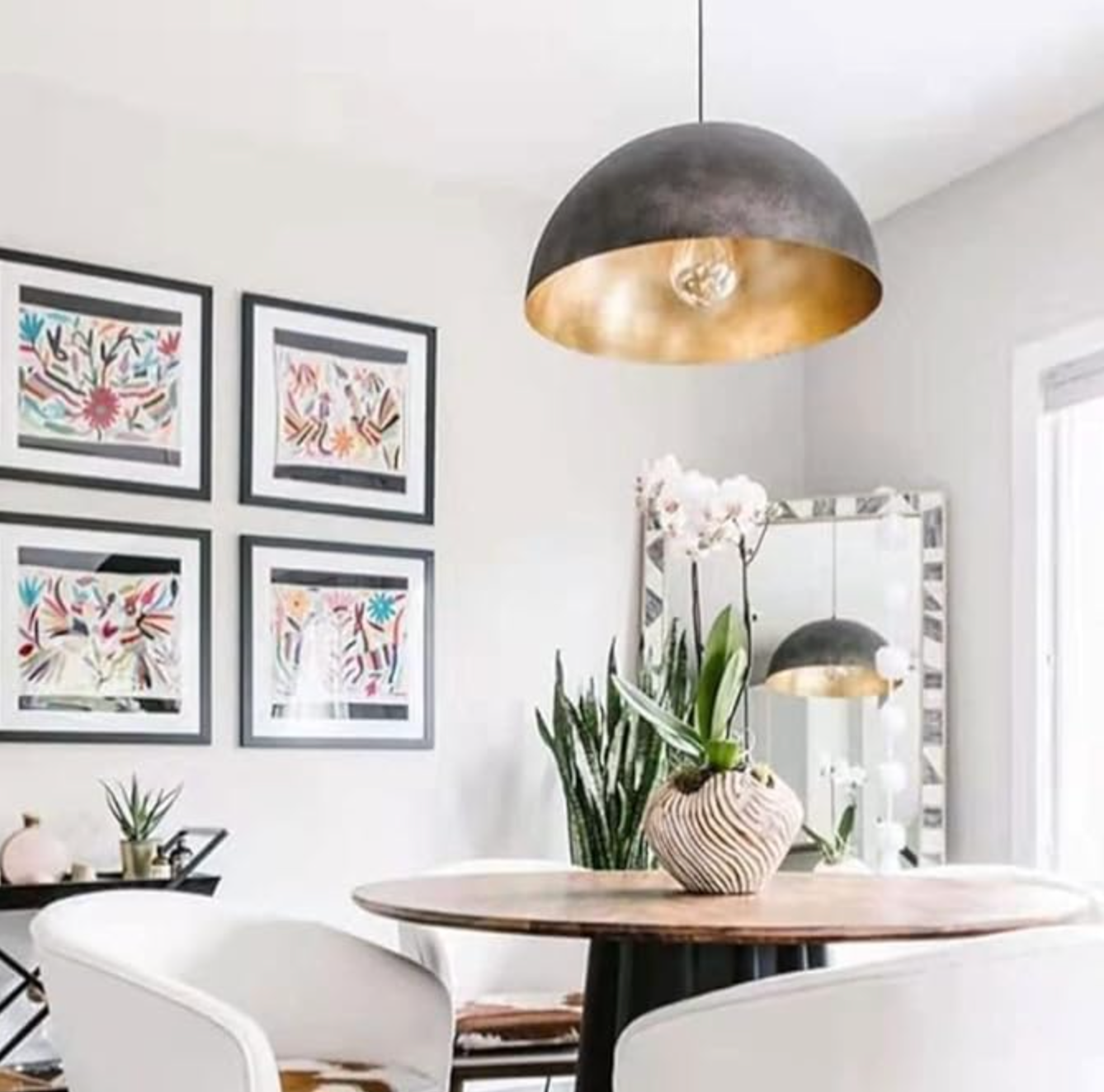 Black modern minimalist industrial iron metal hanging dome pendant 🖤