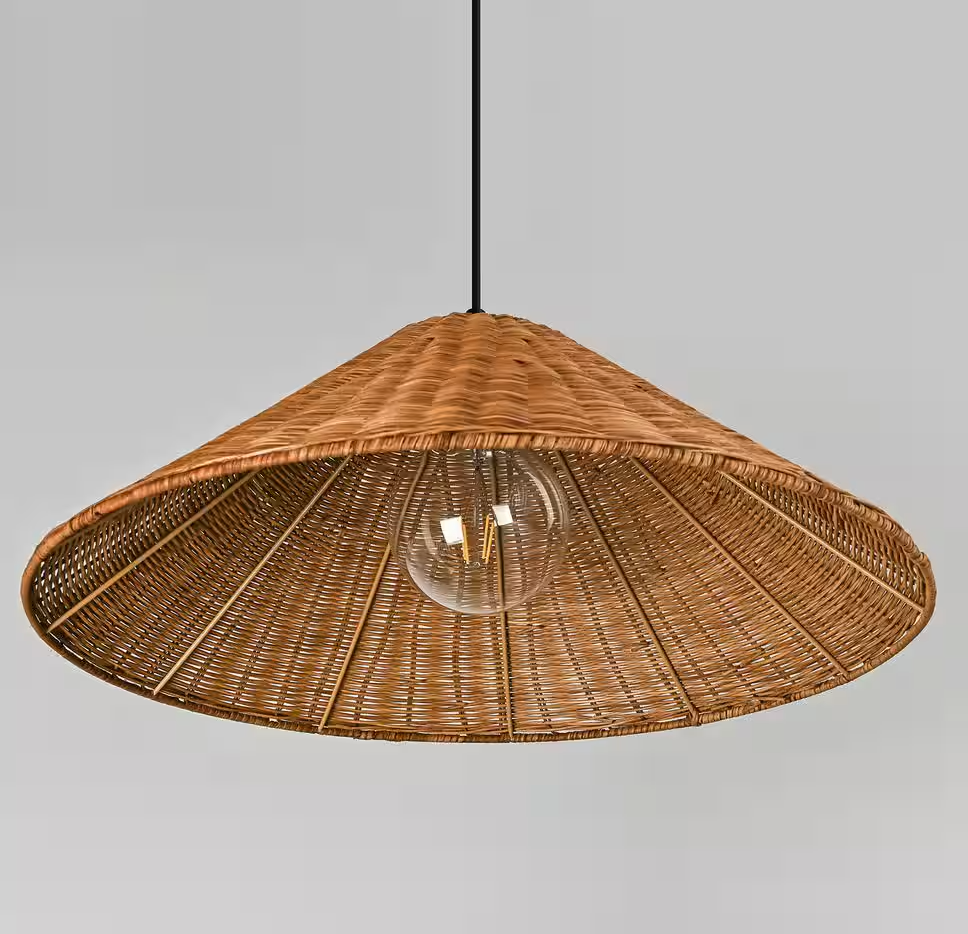 Pendant light with 23" natural rattan shade π»