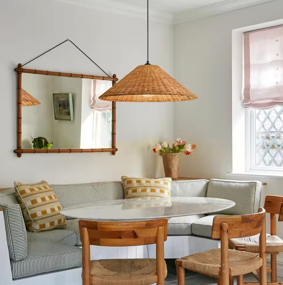 Pendant light with 23" natural rattan shade π»