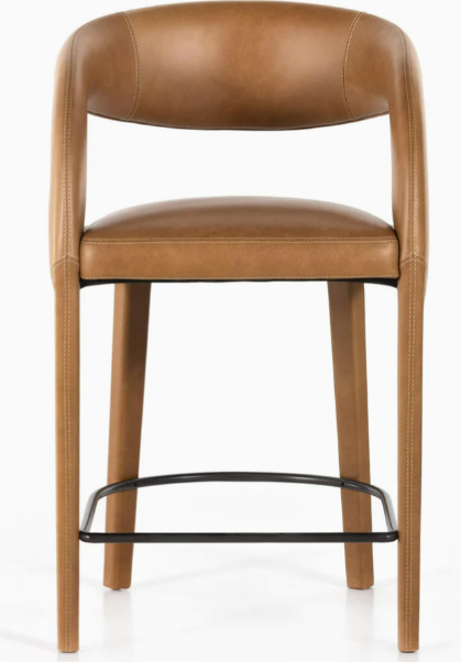 Four Hands genuine butterscotch leather counterheight barstool 🥂