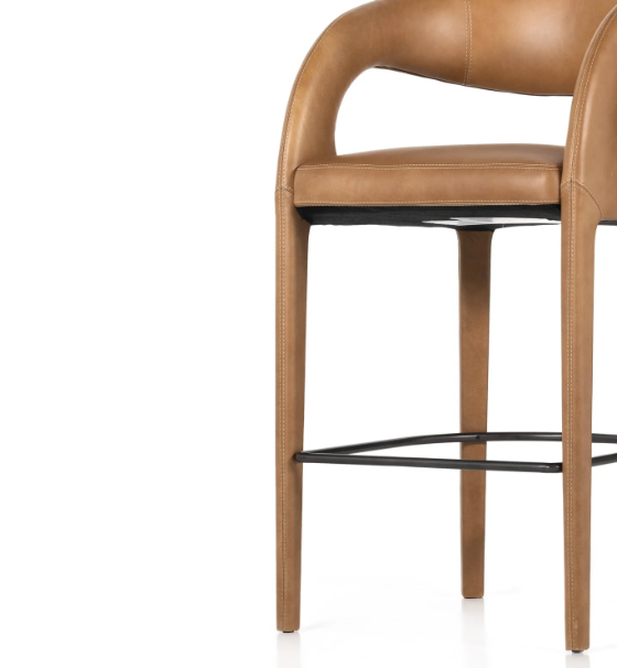Four Hands genuine butterscotch leather counterheight barstool 🥂