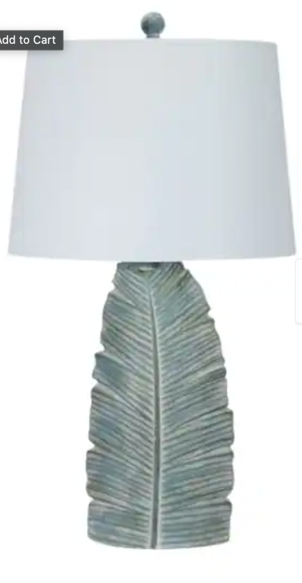 Blue resin 26" feather table lamp 🦋