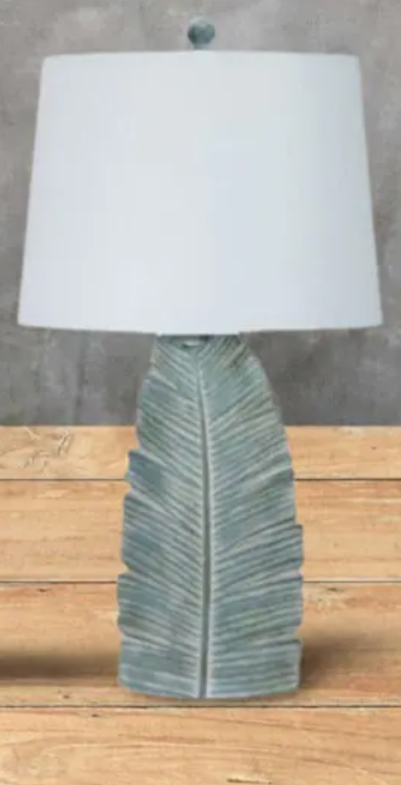 Blue resin 26" feather table lamp 🦋