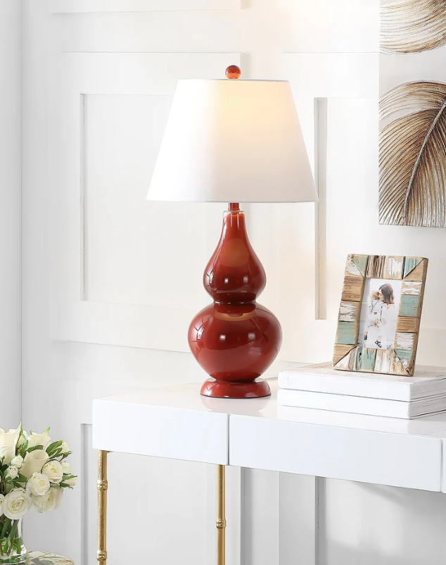 Red double gourd 27" lamp π