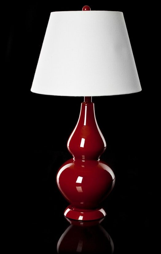 Red double gourd 27" lamp π