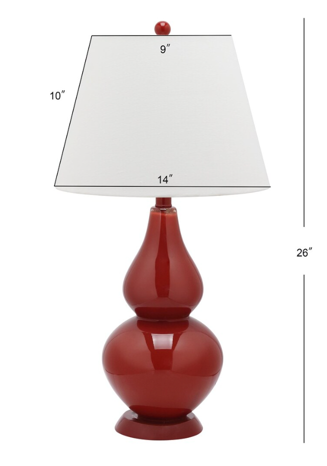 Red double gourd 27" lamp π